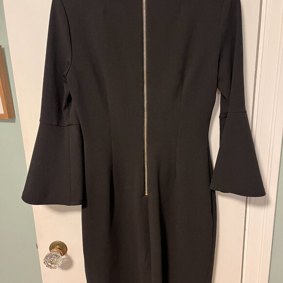 Calvin Klein 3/4 Bell Sleeve Boat Neck Sheath Dress - Picture 5 of 8